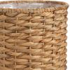 imageKate and Laurel Wikstrom Modern TwoPiece Planter Set with Liners 12 x 23 and 10 x 17 Natural Water Hyacinth Round Woven Planters for Use as Boho Plant Stands for Living Room or Bedroom Decor