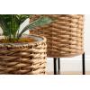 imageKate and Laurel Wikstrom Modern TwoPiece Planter Set with Liners 12 x 23 and 10 x 17 Natural Water Hyacinth Round Woven Planters for Use as Boho Plant Stands for Living Room or Bedroom Decor