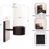 imageKate and Laurel Zabler Modern Metal Wall Sconce 5 x 6 x 10 Bronze Round Candle Holder with Removable Glass Cylinder for Flameless Candle Display in Bedroom or Bathroom