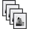 imageDesignOvation Gallery Wood Photo Frame Set for Customizable Wall Display Black 11x14 matted to 8x10 Pack of 4Black