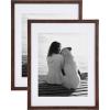 imageDesignOvation Gallery Wood Photo Frame Set for Customizable Wall Display Walnut Brown 14x18 matted to 11x14 Pack of 2Walnut Brown