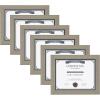 imageDesignOvation Kieva Solid Wood Document Frames Distressed Black 85x11 Pack of 6Gray