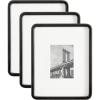 imageKate and Laurel Inglewood Modern Wall Picture Frame Set of 3 11x14 matted to 5x7 Natural Wood ThreePiece Frame Set for Gallery Wall Accent Set in Living Room DecorBlack