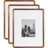 imageKate and Laurel Inglewood Modern Wall Picture Frame Set of 3 16x20 matted to 8x10 Walnut Brown ThreePiece Frame Set for Gallery Wall Accent Set in Living Room Dcor