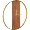 imageKate and Laurel Ladd Modern Glam 24quot Numberless Wood and Metal Round Wall Clock Walnut Brown and Gold Contemporary Wall DecorWalnut BrownGold