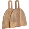 imageKate and Laurel Staven Transitional TwoPiece Serving Boards Set 14 x 10 Set of 2 Natural Wood Modern FoodSafe Charcuterie Boards from Solid Mango Wood for Use as Kitchen Countertop DcorNatural