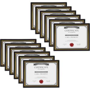 imageDesignOvation Corporate Document Frame Made to Display Standard Certificates Black 85x11 Set of 12 Ready to Use Horizontally or Vertically
