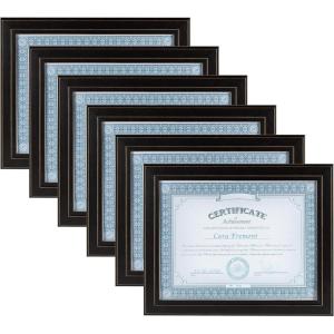 imageDesignOvation Kieva Solid Wood Document Frames Distressed Black 85x11 Pack of 6Black