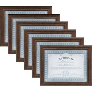 imageDesignOvation Kieva Solid Wood Document Frames Distressed Black 85x11 Pack of 6Brown