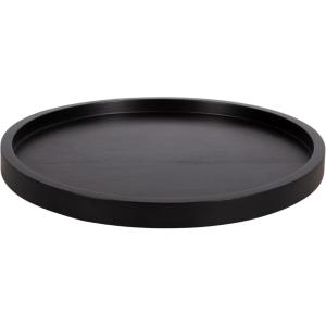 imageKate and Laurel Halsey Round Lazy Susan Tray Organizer 18 Inch Diameter Black Transitional Round Countertop Organizer with Turning Lazy Susan for Kitchen Storage