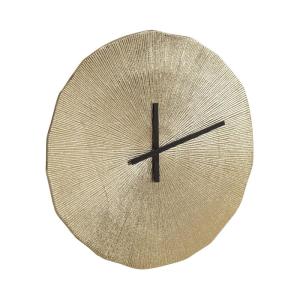 imageKate and Laurel Sancia Modern Numberless Round Metal Wall Clock 16 Inch Diameter Gold Decorative Minimal Metallic Clock with Embossed Texture for Use as Bedroom Entryway or Living Room Decor