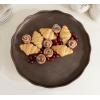imageKate and Laurel Alessia Modern Decorative Scalloped Round Footed Metal Tray 16 Inch Diameter Bronze Transitional FoodSafe Cast Aluminum Pedestal Tray with Rough Texture and Deckled Edge