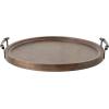 imageKate and Laurel Bruillet Transitional Wood Round Lazy Susan Tray 20 x 20 Brown Wooden Countertop Organizer with Turning Lazy Susan for Kitchen Storage Coffee Table or Living Room OttomanBrown