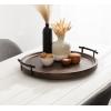 imageKate and Laurel Bruillet Transitional Wood Round Lazy Susan Tray 20 x 20 Brown Wooden Countertop Organizer with Turning Lazy Susan for Kitchen Storage Coffee Table or Living Room OttomanBrown