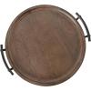 imageKate and Laurel Bruillet Transitional Wood Round Lazy Susan Tray 20 x 20 Brown Wooden Countertop Organizer with Turning Lazy Susan for Kitchen Storage Coffee Table or Living Room OttomanBrown