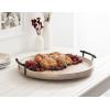 imageKate and Laurel Bruillet Transitional Wood Round Lazy Susan Tray 20 x 20 Brown Wooden Countertop Organizer with Turning Lazy Susan for Kitchen Storage Coffee Table or Living Room OttomanNatural
