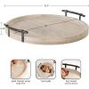 imageKate and Laurel Bruillet Transitional Wood Round Lazy Susan Tray 20 x 20 Brown Wooden Countertop Organizer with Turning Lazy Susan for Kitchen Storage Coffee Table or Living Room OttomanNatural