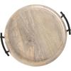imageKate and Laurel Bruillet Transitional Wood Round Lazy Susan Tray 20 x 20 Brown Wooden Countertop Organizer with Turning Lazy Susan for Kitchen Storage Coffee Table or Living Room OttomanNatural