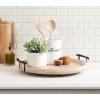 imageKate and Laurel Bruillet Transitional Wood Round Lazy Susan Tray 20 x 20 Brown Wooden Countertop Organizer with Turning Lazy Susan for Kitchen Storage Coffee Table or Living Room OttomanNatural