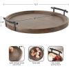 imageKate and Laurel Bruillet Transitional Wood Round Lazy Susan Tray 20 x 20 Brown Wooden Countertop Organizer with Turning Lazy Susan for Kitchen Storage Coffee Table or Living Room OttomanBrown