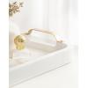 imageKate and Laurel Farson Modern Decorative Wood Rectangle Tray with Handles 10 x 24 Black and Gold Transitional Rectangular Tray for Use as Entryway Tray Decor or Ottoman Serving TrayWhite
