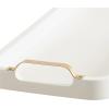 imageKate and Laurel Farson Modern Decorative Wood Rectangle Tray with Handles 10 x 24 Black and Gold Transitional Rectangular Tray for Use as Entryway Tray Decor or Ottoman Serving TrayWhite