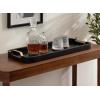 imageKate and Laurel Farson Modern Decorative Wood Rectangle Tray with Handles 10 x 24 Black and Gold Transitional Rectangular Tray for Use as Entryway Tray Decor or Ottoman Serving TrayBlack