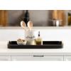 imageKate and Laurel Farson Modern Decorative Wood Rectangle Tray with Handles 10 x 24 Black and Gold Transitional Rectangular Tray for Use as Entryway Tray Decor or Ottoman Serving TrayBlack