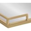 imageKate and Laurel Gohana Mirrored Hexagon Tray with Gold Metal Handles 16 x 18 Mirrored Glass and Gold Modern Glam Serving Tray with Handles for Living Room Decor
