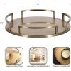 imageKate and Laurel Gohana Round Tray with Metal Handles 16 Inch Diameter Antique Brass Modern Glam Serving Tray with Handles for Use as Ottoman Topper or Living Room Decor