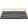 imageKate and Laurel Mendel Rectangle Tray with Decorative Metal Rim 165 x 12 White and GoldBlueGold