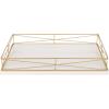 imageKate and Laurel Mendel Rectangle Tray with Decorative Metal Rim 165 x 12 White and GoldWhiteGold