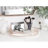 imageKate and Laurel Mendel Rectangle Tray with Decorative Metal Rim 165 x 12 White and GoldWhiteRose Gold