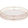 imageKate and Laurel Mendel Rectangle Tray with Decorative Metal Rim 165 x 12 White and GoldWhiteRose Gold