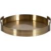 imageKate and Laurel Myo Transitional Metal Round Tray 15 Inch Diameter Bronze Modern Glam Circular Decorative Serving Tray with Handles for Use as Living Room Ottoman Table or Entryway Tray DecorGold