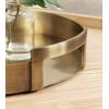 imageKate and Laurel Myo Transitional Metal Round Tray 15 Inch Diameter Bronze Modern Glam Circular Decorative Serving Tray with Handles for Use as Living Room Ottoman Table or Entryway Tray DecorGold