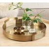 imageKate and Laurel Myo Transitional Metal Round Tray 15 Inch Diameter Bronze Modern Glam Circular Decorative Serving Tray with Handles for Use as Living Room Ottoman Table or Entryway Tray DecorGold