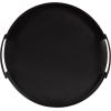 imageKate and Laurel Myo Transitional Metal Round Tray 15 Inch Diameter Bronze Modern Glam Circular Decorative Serving Tray with Handles for Use as Living Room Ottoman Table or Entryway Tray DecorBlack