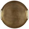 imageKate and Laurel Myo Transitional Metal Round Tray 15 Inch Diameter Bronze Modern Glam Circular Decorative Serving Tray with Handles for Use as Living Room Ottoman Table or Entryway Tray DecorGold