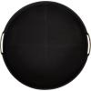 imageKate and Laurel Oxbury Decorative Vegan Leather Round Tray with Handles 18 Inch Diameter Brown and Antique Brass Modern Circle Ottoman Tray for Use as Tabletop Decor Accent or Display OptionBlackGold