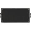 imageKate and Laurel Sanzo Modern Glam Hammered Rectangle Metal Tray 22 x 10 Gray Gunmetal Rectangular Metal Decorative Tray with Hammered Surface and Minimalist Metal Handles