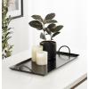 imageKate and Laurel Sanzo Modern Glam Hammered Rectangle Metal Tray 22 x 10 Gray Gunmetal Rectangular Metal Decorative Tray with Hammered Surface and Minimalist Metal Handles