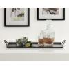 imageKate and Laurel Sanzo Modern Glam Hammered Rectangle Metal Tray 22 x 10 Gray Gunmetal Rectangular Metal Decorative Tray with Hammered Surface and Minimalist Metal Handles