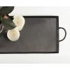imageKate and Laurel Sanzo Modern Glam Hammered Rectangle Metal Tray 22 x 10 Gray Gunmetal Rectangular Metal Decorative Tray with Hammered Surface and Minimalist Metal Handles