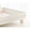 imageKate and Laurel Strahm Rectangle Wooden Beaded Display Tray 10 x 24 White Lightly Distressed Wood Decorative Footed Tray for Use as Useful Ottoman Tray or Kitchen Serving Tray