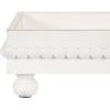 imageKate and Laurel Strahm Rectangle Wooden Beaded Display Tray 10 x 24 White Lightly Distressed Wood Decorative Footed Tray for Use as Useful Ottoman Tray or Kitchen Serving Tray
