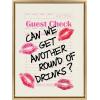 imageKate and Laurel Sylvie Another Round Guest Check Framed Canvas Wall Art by Alli Standefer 18x24 Black Bar Drink Decor Art for WallBright Gold