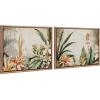 imageKate and Laurel Sylvie Beaded Retro Jungle Botanical 1 and 2 Vintage Framed Canvas Wall Art Set by The Creative Bunch Studio 2 Piece Set 18x24 Gold Safari Jungle Art for Wall