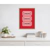 imageKate and Laurel Sylvie Cheers Pink Red Ticket Framed Canvas Wall Art by Alli Standefer 18x24 Natural Admission Ticket Art for Wall