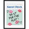 imageKate and Laurel Sylvie Do It For The Plot Guest Check Framed Canvas Wall Art by Alli Standefer 18x24 Black Cute Glam Guest Check Art for Wall